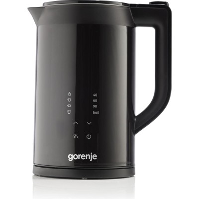 Електрочайник Gorenje 1.7л, подвійні стінки, LED дисплей, Strix контроль, чорний (K17DWDII)