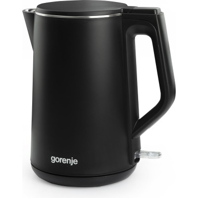 Електрочайник Gorenje, 1,5л, 2,200 Вт, корпус- нержав., Strix, матовий, чорний (K15DWBK)