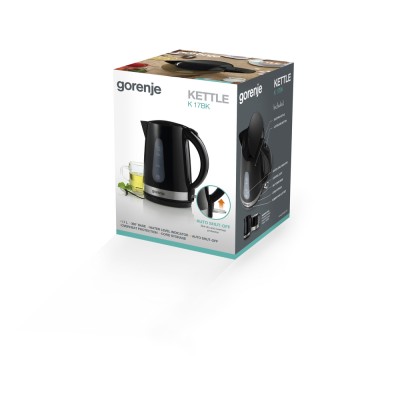 Електрочайник Gorenje, 1,7л, пластик, чорний (K17BK)