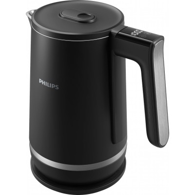 Електрочайник Philips Series 7000, Strix, з подвійними стінками, 6 темп.реж, чорний (HD9396/90)