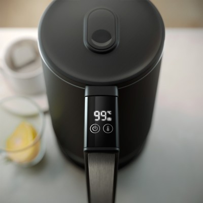 Електрочайник Philips Series 7000, Strix, з подвійними стінками, 6 темп.реж, чорний (HD9396/90)