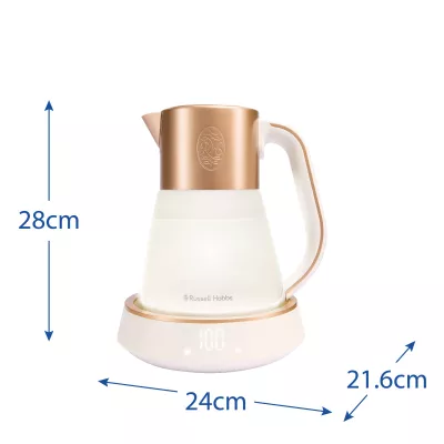 Електрочайник Russell Hobbs Calm, 1.7л, скло, біло-мідний (27450-70)