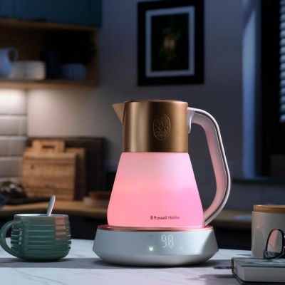 Електрочайник Russell Hobbs Calm, 1.7л, скло, біло-мідний (27450-70)