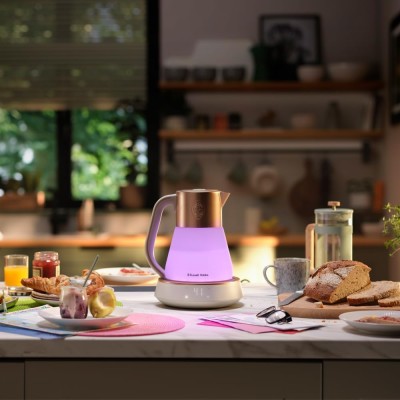 Електрочайник Russell Hobbs Calm, 1.7л, скло, біло-мідний (27450-70)