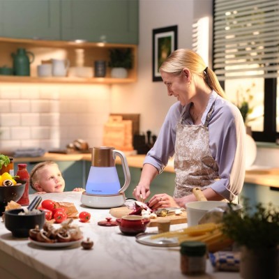 Електрочайник Russell Hobbs Calm, 1.7л, скло, біло-мідний (27450-70)