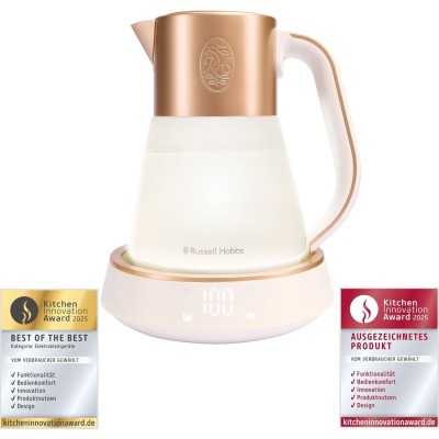 Електрочайник Russell Hobbs Calm, 1.7л, скло, біло-мідний (27450-70)