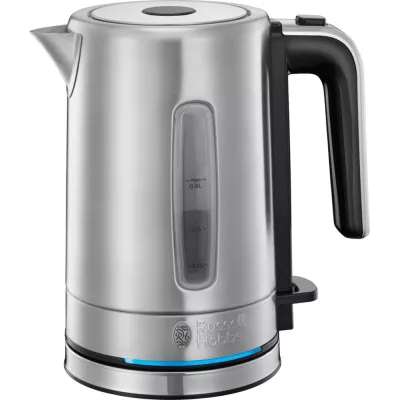 Електрочайник Russell Hobbs Compact Home 0.8л, метал, підсвічування, сріблясто-чорний (24190-70)