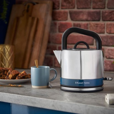 Електрочайник Russell Hobbs Distinctions Black 1.5л, Strix, метал, сріблясто-синій (26421-70)