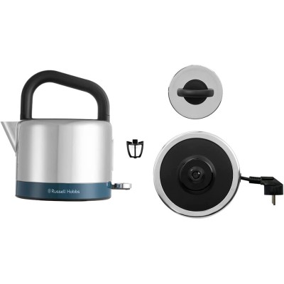 Електрочайник Russell Hobbs Distinctions Black 1.5л, Strix, метал, сріблясто-синій (26421-70)
