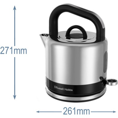 Електрочайник Russell Hobbs Distinctions Ocean 1.5л, Strix, метал, сріблясто-чорний (26420-70)
