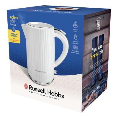 Електрочайник Russell Hobbs Eden, 1.7л, нержавіюча сталь, пластик, білий (27360-70) Електрочайник Russell Hobbs Eden, 1.7л, нержавіюча сталь, пластик, білий (27360-70)