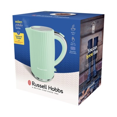 Електрочайник Russell Hobbs Eden, 1.7л, нержавіюча сталь, пластик, фісташковий (27364-70)