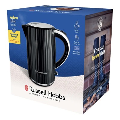Електрочайник Russell Hobbs Eden, 1.7л, нержавіюча сталь, пластик, чорний (27361-70)