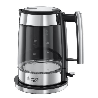 Електрочайник Russell Hobbs Elegance, 1.7л, скло, сріблясто-чорний (23830-70)