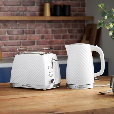 Електрочайник Russell Hobbs Groove White 1.7л, Strix, пластик, білий (26381-70)