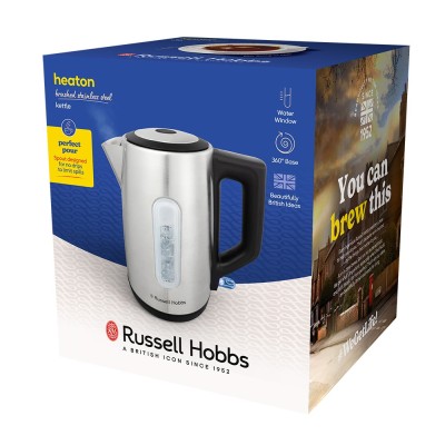 Електрочайник Russell Hobbs Heaton, 1.7л, нержавіюча сталь, сріблясто-чорний (27380-70) Електрочайник Russell Hobbs Heaton, 1.7л, нержавіюча сталь, сріблясто-чорний (27380-70)