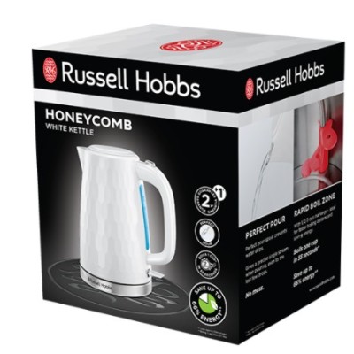 Електрочайник Russell Hobbs Honeycomb 1.7л, пластик, білий (26050-70)