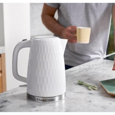 Електрочайник Russell Hobbs Honeycomb 1.7л, пластик, білий (26050-70)