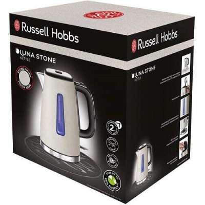 Електрочайник Russell Hobbs Luna Stone, 1.7л, метал, під камінь, бежевий (26960-70)