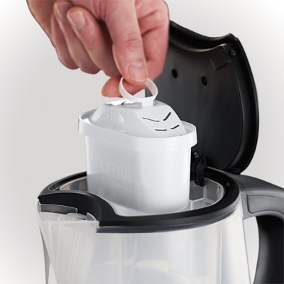 Електрочайник Russell Hobbs Purity 1л, скло, з фільтром Brita, сріблясто-чорний (22850-70)