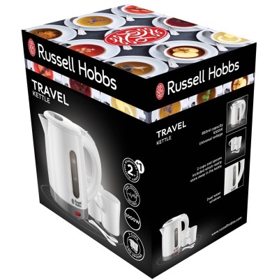Електрочайник Russell Hobbs Travel 0.85л, пластик, білий (23840-70) Електрочайник Russell Hobbs Travel 0.85л, пластик, білий (23840-70)