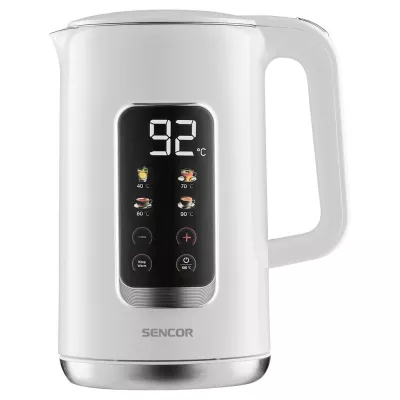 Електрочайник Sencor 1.7л, Strix, LED дисплей, подвійні стінки, сенс. керування, білий (SWK0950WH)