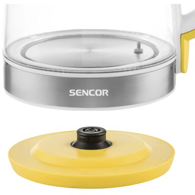 Електрочайник Sencor 2л, Strix, скло, 5 темп.реж, жовтий (SWK2196YL)