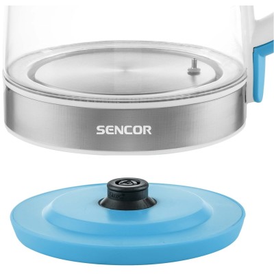 Електрочайник Sencor 2л, Strix, скло, 5 темп.реж, синій (SWK2192BL)