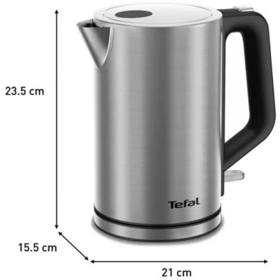 Електрочайник Tefal Bronx Electric 1.7л, нерж. сталь, сірий (KI513D10)