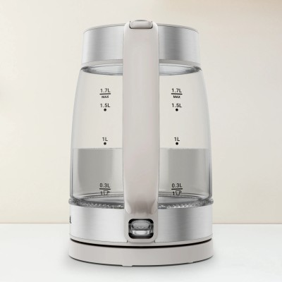 Електрочайник Tefal Glass Kettle 1.7л, скло, з підсвіткою, біло-срібний (KI605B30)