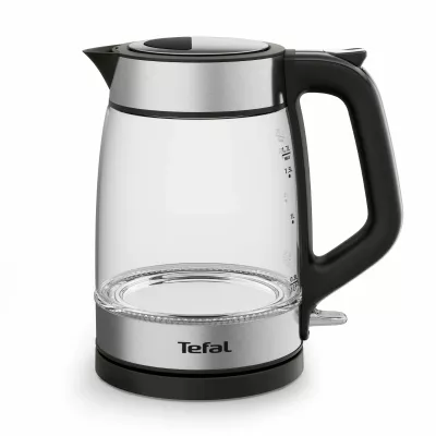 Електрочайник Tefal Glass Kettle 1.7л, скло, з підсвіткою, чорно-срібний (KI605830)