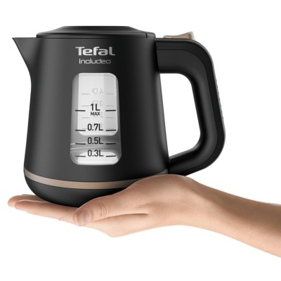 Електрочайник Tefal Includeo 1л, пластик, чорний (KI533811)