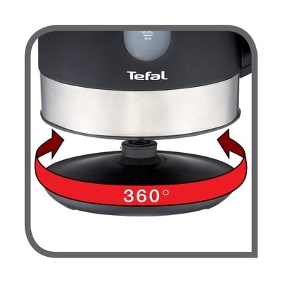 Електрочайник Tefal Snow 1.7л, Strix, пластик, сріблясто-чорний (KO330830)