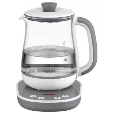 Електрочайник Tefal Tastea tea maker 1.5л, скло, заварник, біло-сірий (BJ551B10)