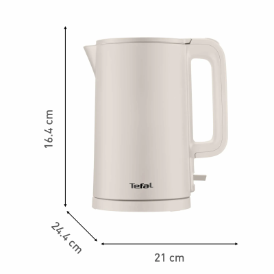 Електрочайник Tefal Thermo Protect, 1.5л, пластик, нержавіюча сталь, бежевий (KO140BE0)