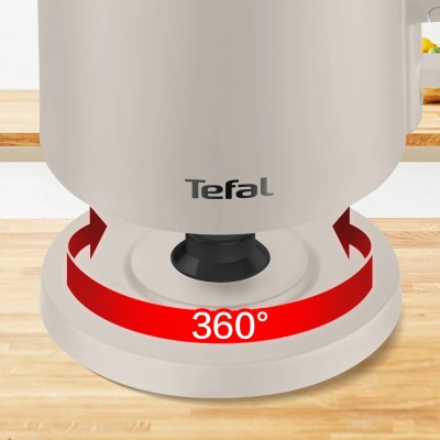 Електрочайник Tefal Thermo Protect, 1.5л, пластик, нержавіюча сталь, бежевий (KO140BE0)