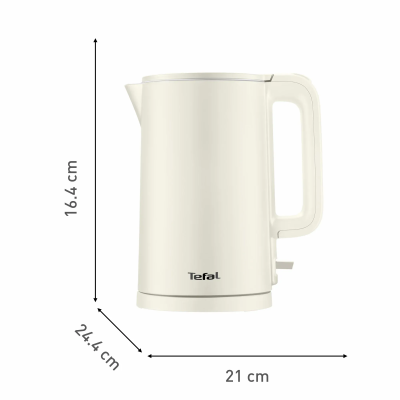 Електрочайник Tefal Thermo Protect, 1.5л, пластик, нержавіюча сталь, світло-бежевий (KO140AE0)