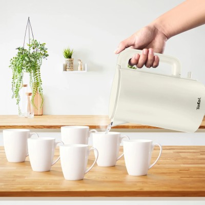 Електрочайник Tefal Thermo Protect, 1.5л, пластик, нержавіюча сталь, світло-бежевий (KO140AE0)
