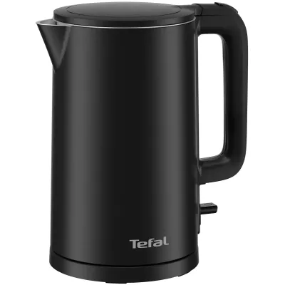 Електрочайник Tefal Thermo Protect, 1.5л, пластик, нержавіюча сталь, чорний (KO1408E0)