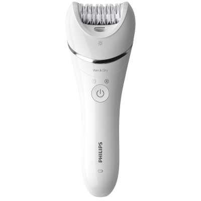 Епілятор Philips 8000 series дисковий, акумуляторний , пінцет.-32, волог.+сух., насадок-4, з підсвіткою, білий (BRE710/00)