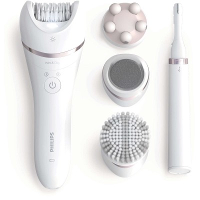 Епілятор Philips Beauty Set Series 9000 дисковий, акумуляторний , пінцет.-32, волог.+сух., насадок-8, футляр, пінцет, тример, бі