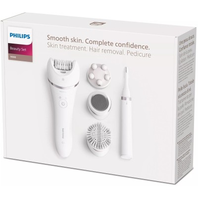 Епілятор Philips Beauty Set Series 9000 дисковий, акумуляторний , пінцет.-32, волог.+сух., насадок-8, футляр, пінцет, тример, бі