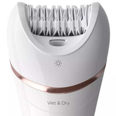 Епілятор Philips Epilator Series 8000 дисковий, акумуляторний , пінцет.-32, волог.+сух., насадок-5, біло-рожевий (BRE730/10)