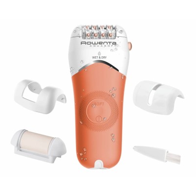 Епілятор Rowenta Aquasoft Wet&Dry пінцетний, акумуляторний , пінцет.-24, волог.+сух., насадок-3, кораловий (EP4920F0)