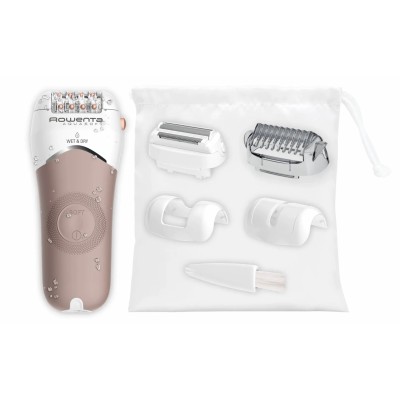 Епілятор Rowenta Aquasoft Wet&Dry пінцетний, акумуляторний , пінцет.-24, волог.+сух., насадок-4, пудровий (EP4930F0)