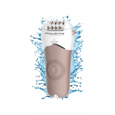 Епілятор Rowenta Aquasoft Wet&Dry пінцетний, акумуляторний , пінцет.-24, волог.+сух., насадок-4, пудровий (EP4930F0)