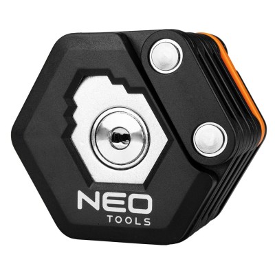 Замок протиугінний Neo Tools складаний, цинковий сплав + ABS пластик, 3 ключі, 78см, 0.62кг