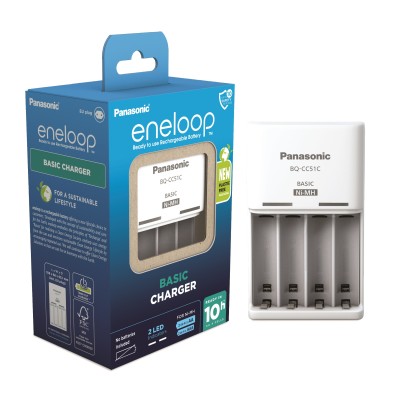 Зарядний пристрій Panasonic Basic Charger, для АА/ААА акумуляторів (BQ-CC51E)