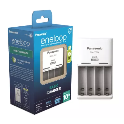 Зарядний пристрій Panasonic Basic Charger, для АА/ААА акумуляторів (BQ-CC51E)