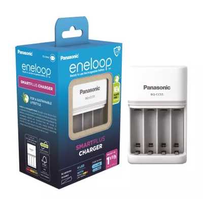 Зарядний пристрій Panasonic Smart-Quick Charger, для АА/ААА акумуляторів (BQ-CC55E)